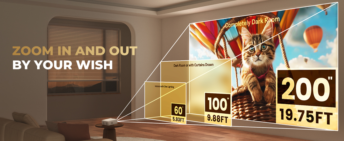 aurzen eazze d1 smart projector, wifi & bluetooth, netflix, auto focus, 1080p, dolby audio, portable outdoor mini projector