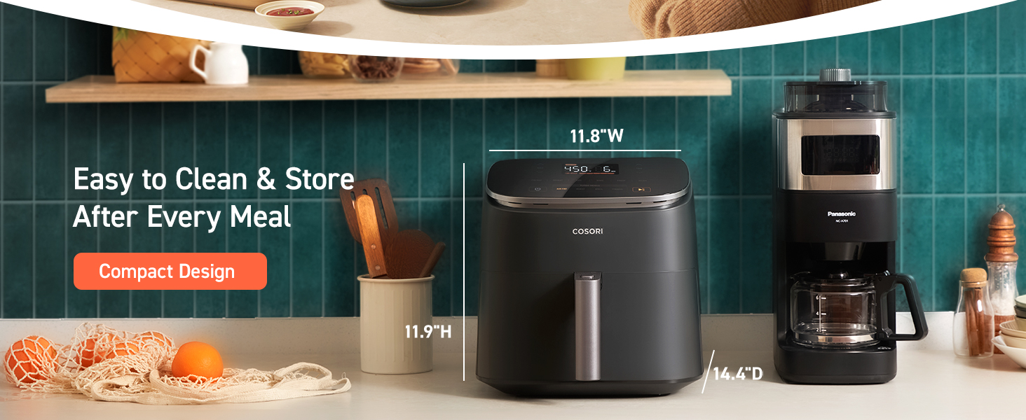 cosori 9 in 1 air fryer 6qt – turboblaze, crispy low oil frying, roast, bake, reheat, quick healthy meals, dishwasher safe