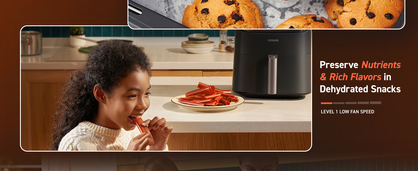 cosori 9 in 1 air fryer 6qt – turboblaze, crispy low oil frying, roast, bake, reheat, quick healthy meals, dishwasher safe