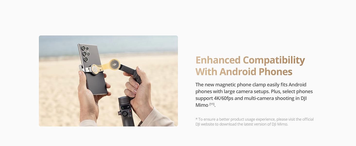 dji osmo mobile 7p – 3 axis phone gimbal, quick launch, tripod, 10hr battery