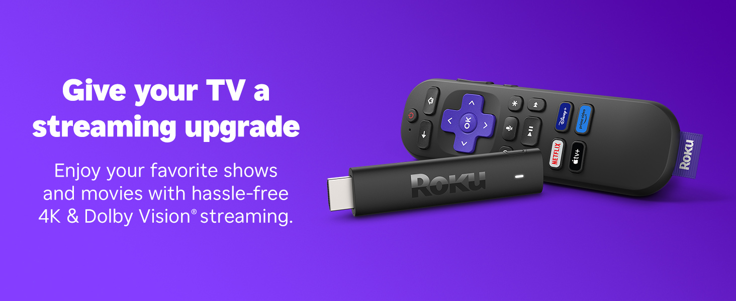 roku 4k streaming stick – hdr, dolby vision, voice remote, long range wi fi & free live tv