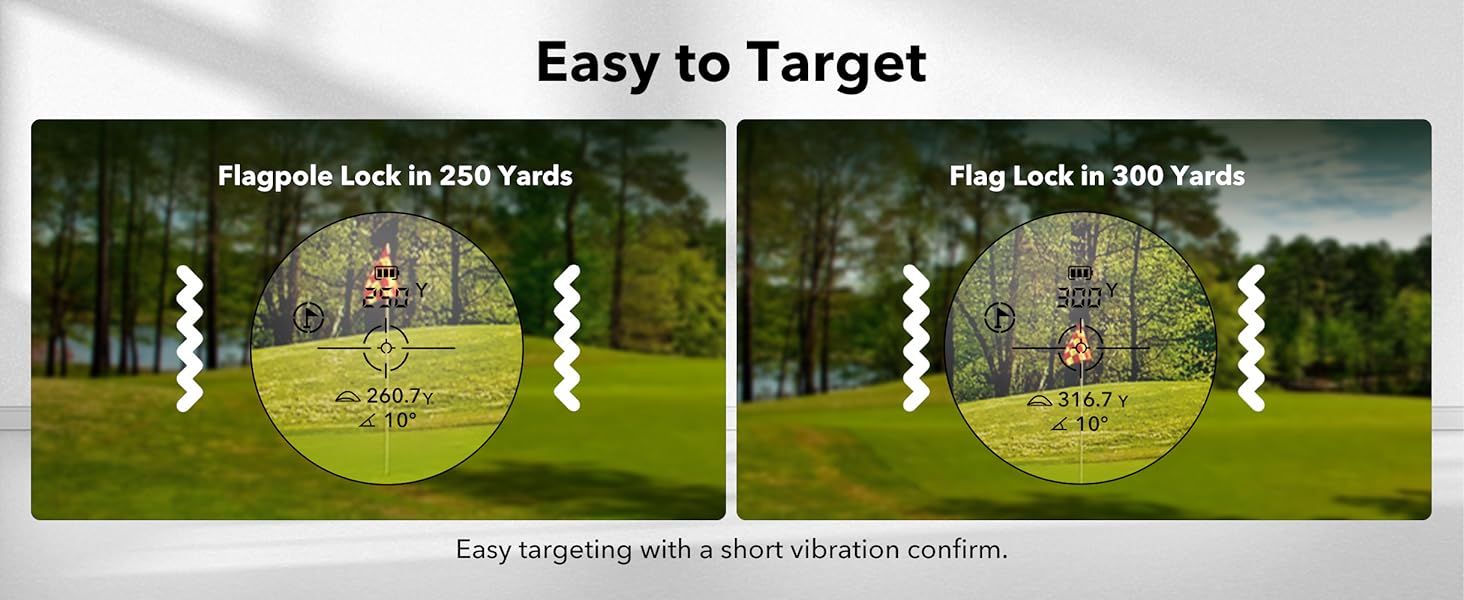 redtiger golf rangefinder with slope, 1200y laser, 7x magnification, flag lock vibration, rechargeable – golfvue series 1