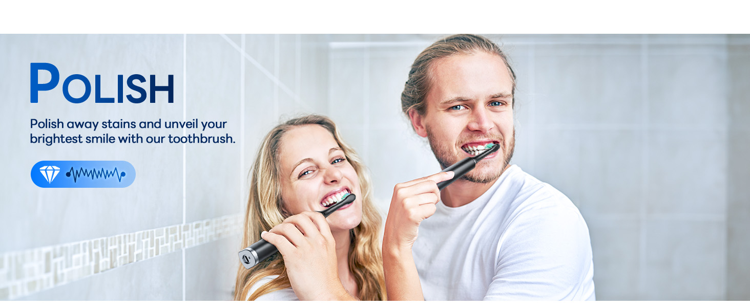 bymore electric toothbrush for adults, travel sonic rechargeable, 8 replacement heads, 5 modes, 330 day battery