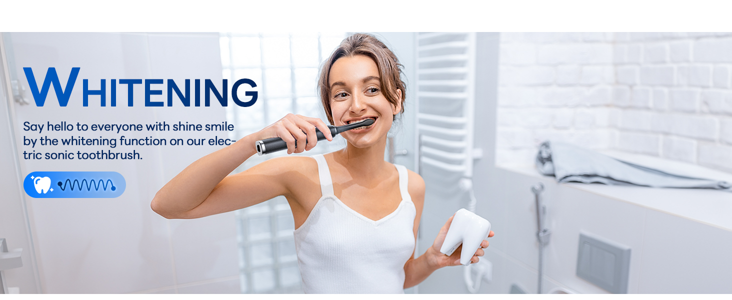 bymore electric toothbrush for adults, travel sonic rechargeable, 8 replacement heads, 5 modes, 330 day battery