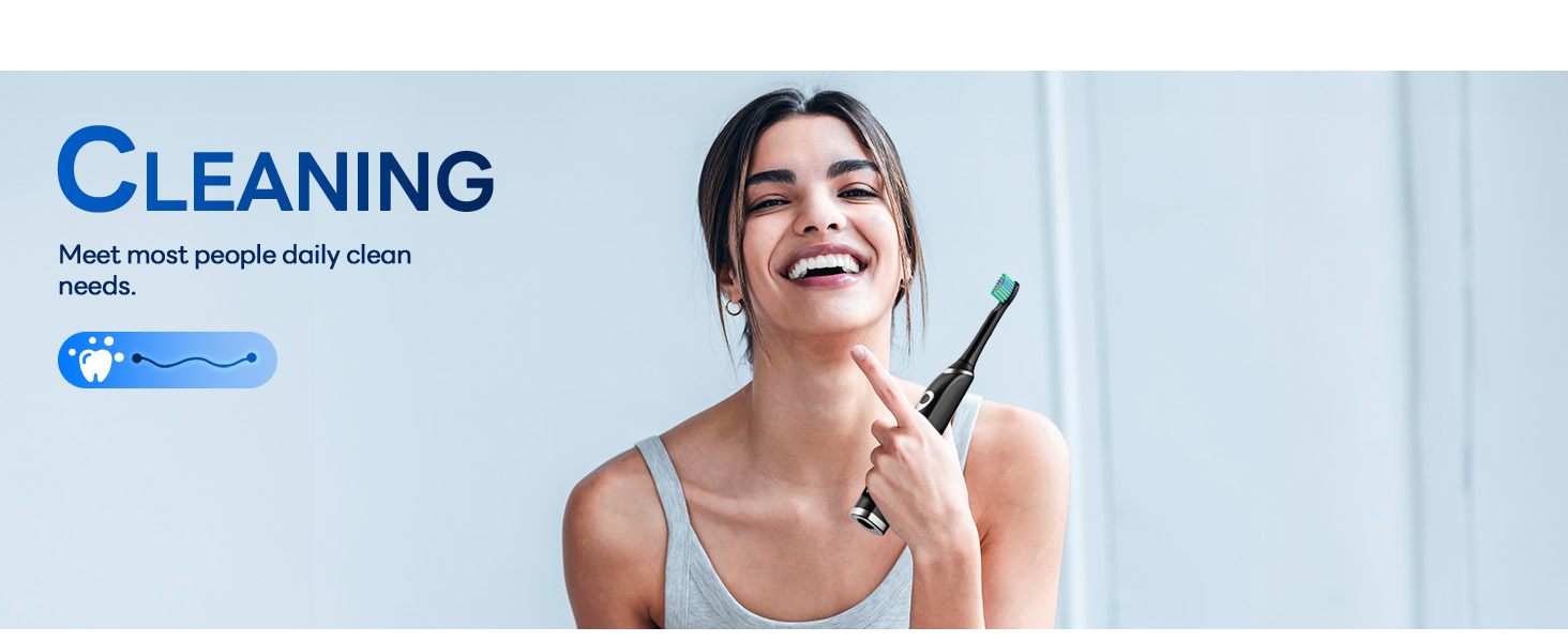 bymore electric toothbrush for adults, travel sonic rechargeable, 8 replacement heads, 5 modes, 330 day battery