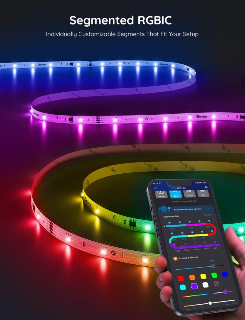 govee rgbic led strip – diy multi color, bluetooth & music sync