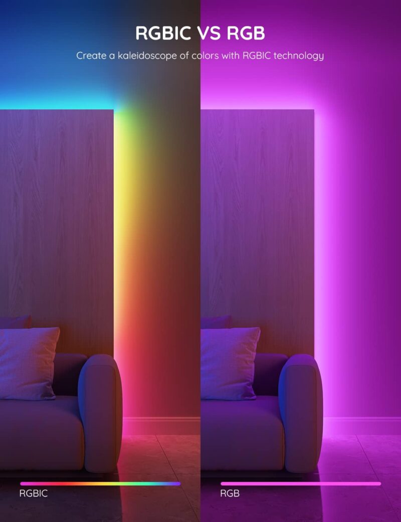 govee rgbic led strip – diy multi color, bluetooth & music sync