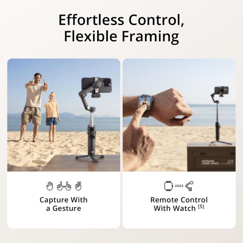 dji osmo mobile 7p – 3 axis phone gimbal, quick launch, tripod, 10hr battery