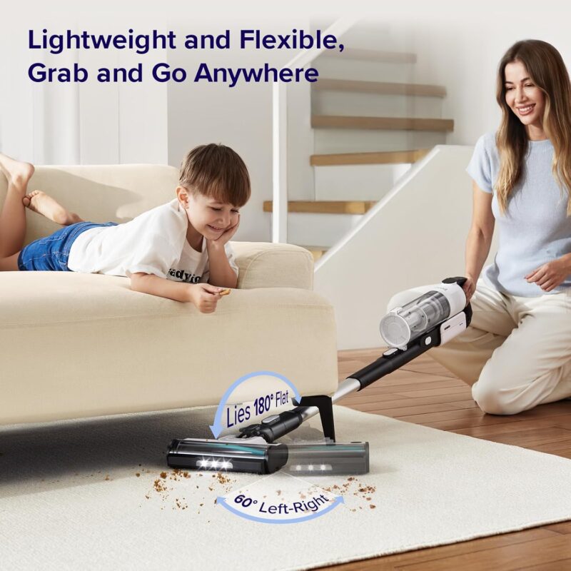 levoit cordless stick vacuum, 50 min, tangle free, lightweight, powerful for carpet & hard floor