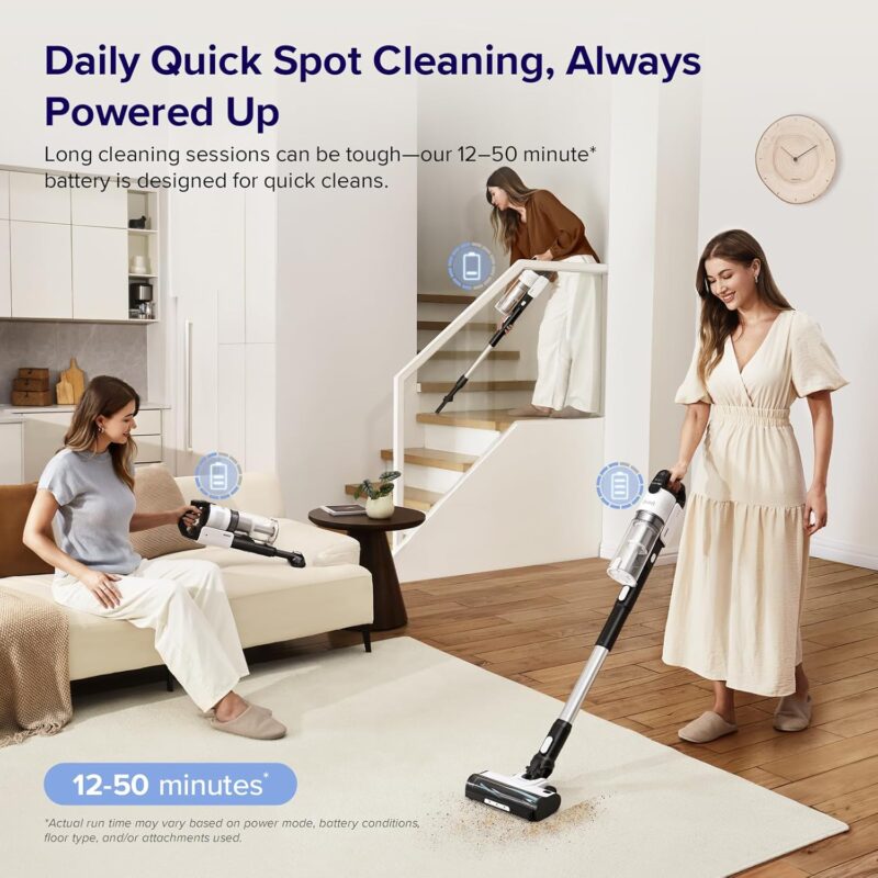 levoit cordless stick vacuum, 50 min, tangle free, lightweight, powerful for carpet & hard floor