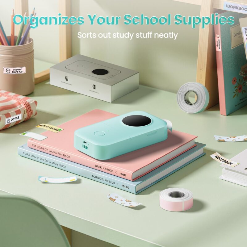 phomemo d30 bluetooth label maker, portable handheld thermal printer, inkless custom stickers for home, kids, school & office