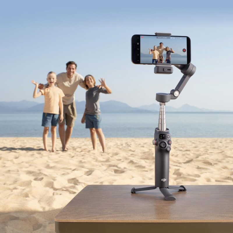 dji osmo mobile 7p – 3 axis phone gimbal, quick launch, tripod, 10hr battery
