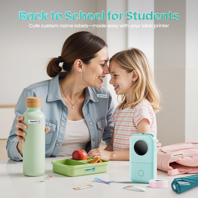 phomemo d30 bluetooth label maker, portable handheld thermal printer, inkless custom stickers for home, kids, school & office
