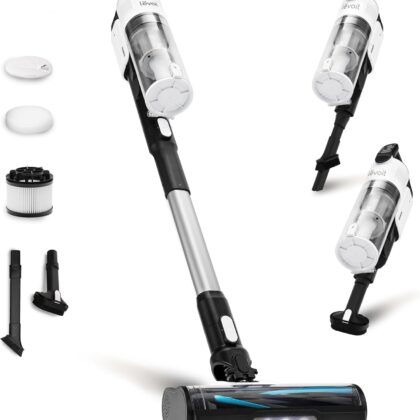 levoit cordless stick vacuum, 50 min, tangle free, lightweight, powerful for carpet & hard floor