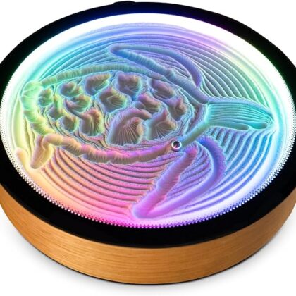 oasis mini sand art – zen relaxation, bamboo, smart led, mobile compatible