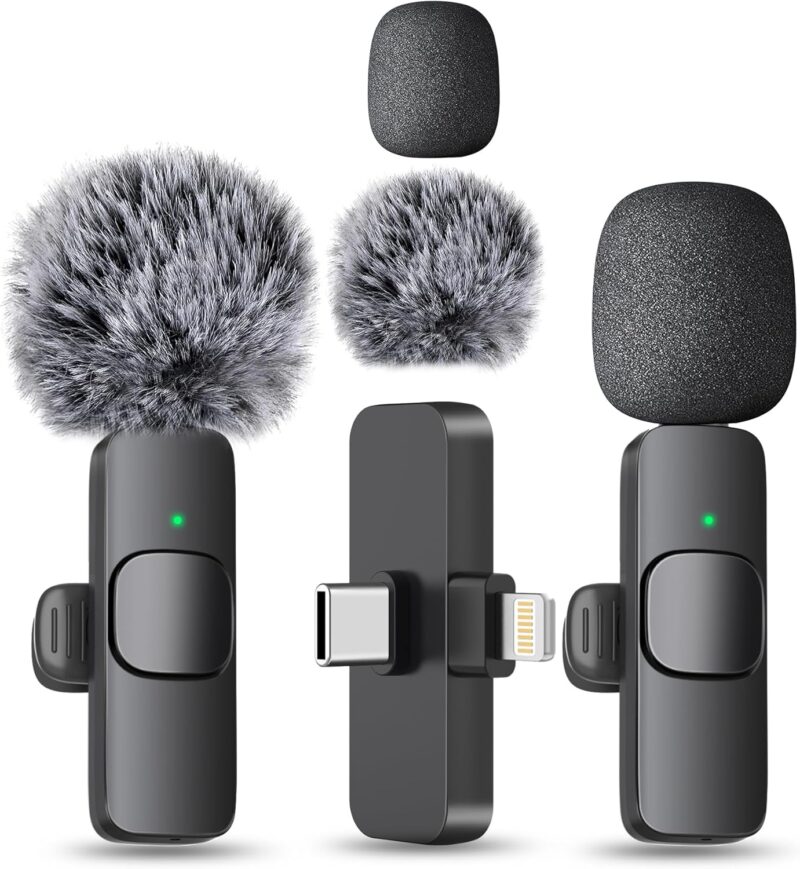 maybesta mini wireless lavalier mic – clip on bluetooth microphone