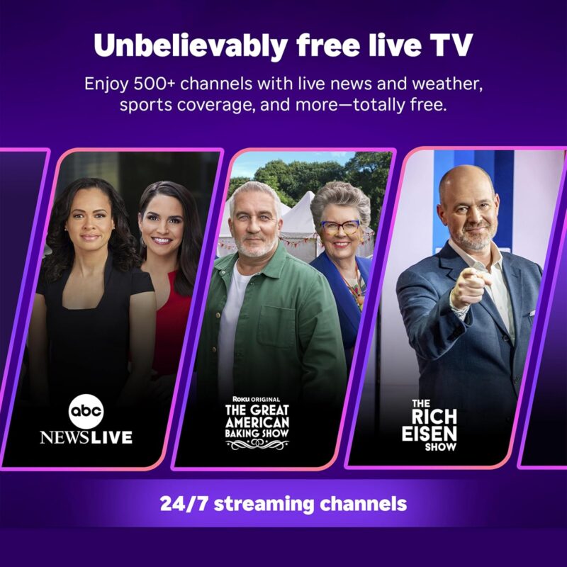 roku 4k streaming stick – hdr, dolby vision, voice remote, long range wi fi & free live tv