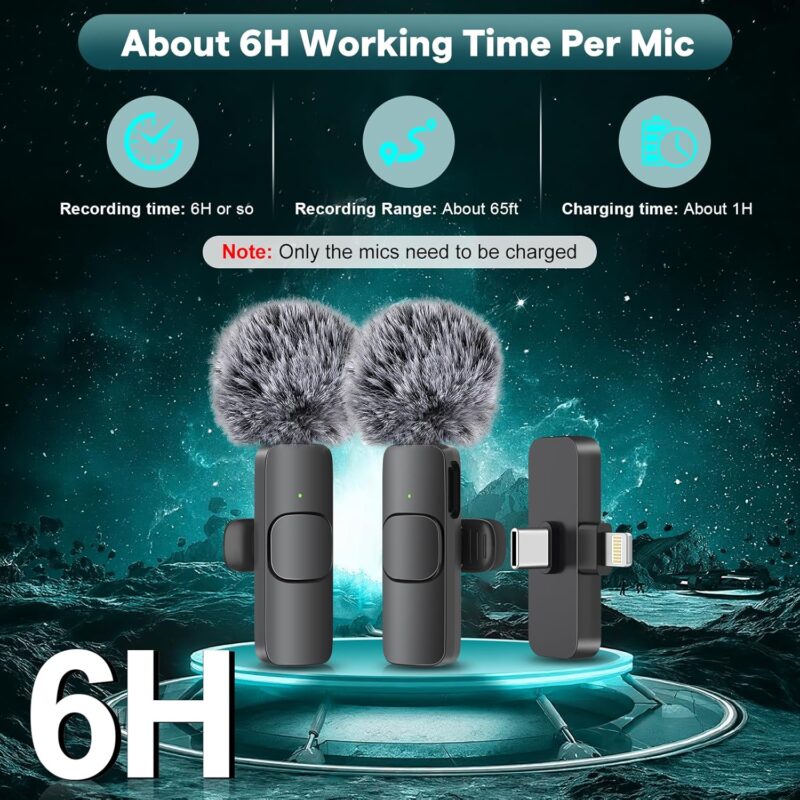 maybesta mini wireless lavalier mic – clip on bluetooth microphone