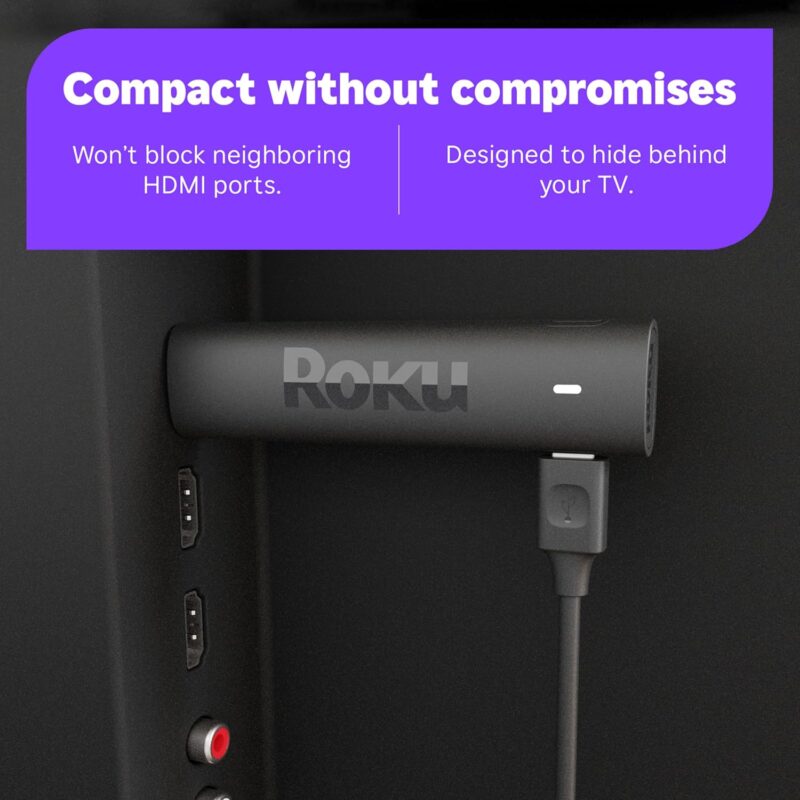 roku 4k streaming stick – hdr, dolby vision, voice remote, long range wi fi & free live tv